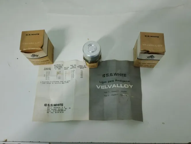 Antiguidade raridade liga velvalloy odontológico década de 1970
