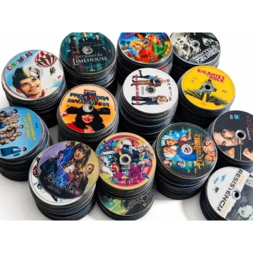 Lote 100 DVD para Artesanato e Decoração | Mídias de Filmes - Fundo Roxo