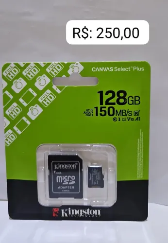Vendo cartão de Memória 128 Gb Kingston