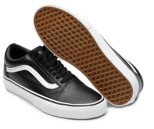 Tênis Vans Old Skool Black true White - couro