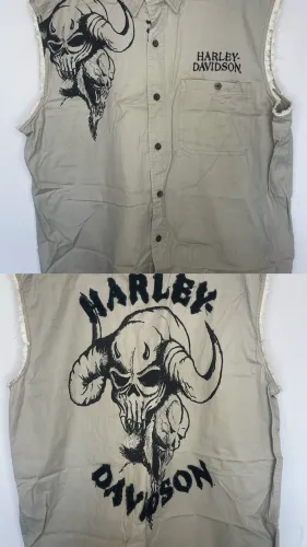 CAMISA CAVADA SKULL HARLEY DAVIDSON TAMANHO XL