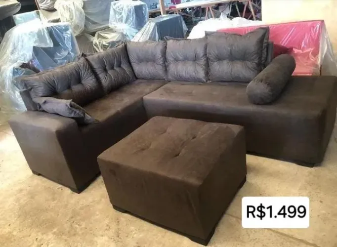 PROMOÇÃO URGENTE - Sofá de CANTO Aurora MARROM Disponível