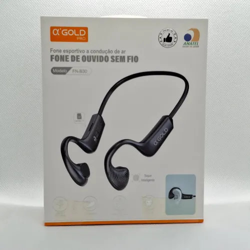 Fone de ouvido sem fio Bluetooth esportivo condução de ar