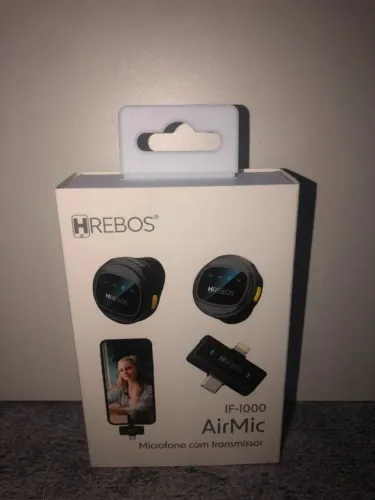  Microfone de Lapela Sem Fio Duplo HREBOS AirMic | iPhone e Android | Novo!