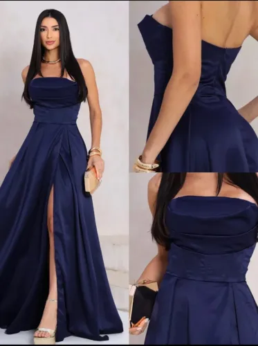 Vestido de festa azul marinho - P