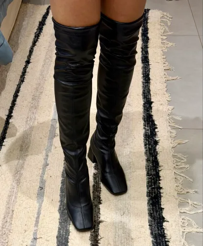 Bota over knee - preta 