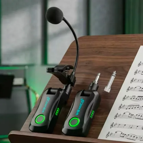 Microfone para instrumentos de Sopro sem fio de 2.4G GHz com clipe, Transmissor.