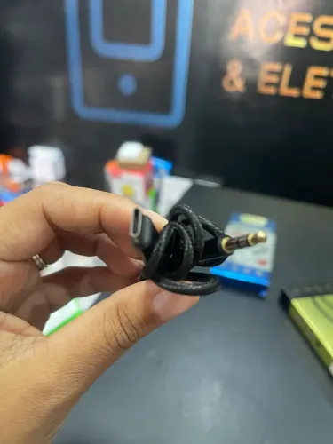 Cabo adaptador conversor USB 3.1 Tipo C macho para AUX de 3,5 mm para fone de ouvid