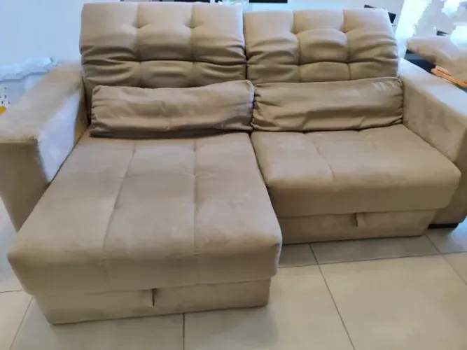 Sofá retrátil reclinável 3 lugares, 2,10 m