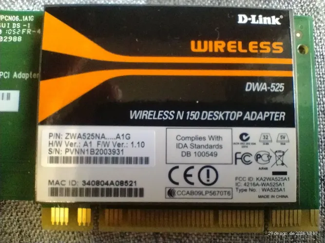 Placa Wireless PCIpara PC N150 D-link.