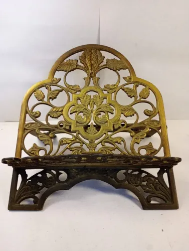Porta-Bíblia / Suporte para Livros em Metal Trabalhado Vintage Anos 70 (35x35cm)
