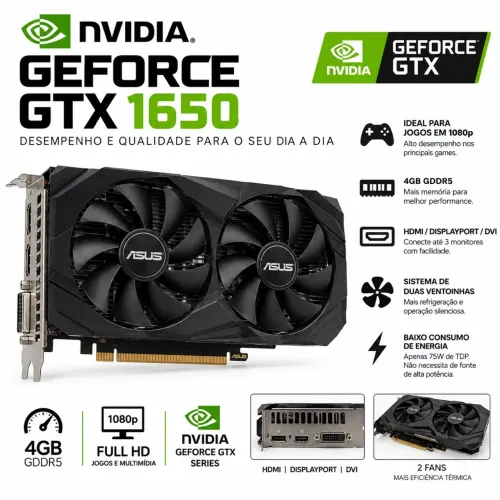 Placa de vídeo GTX 1650