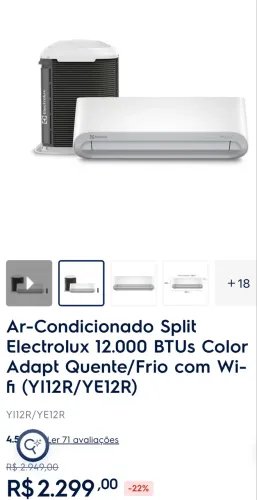 Ar Condicionado Electrolux na Caixa como Nota Fiscal