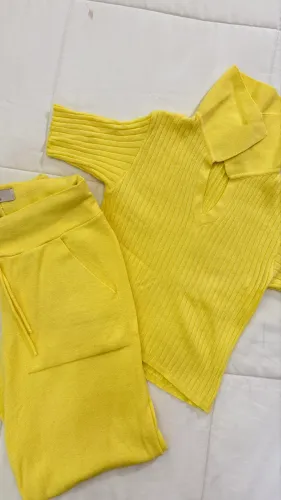 Conjunto Amarelo Manteiga Dot Clothing P | Novo