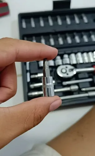 Kit Chave Catraca Soquete 46 Peças Indufer em Cromo Vanádio, para Manutenção de Carros e M