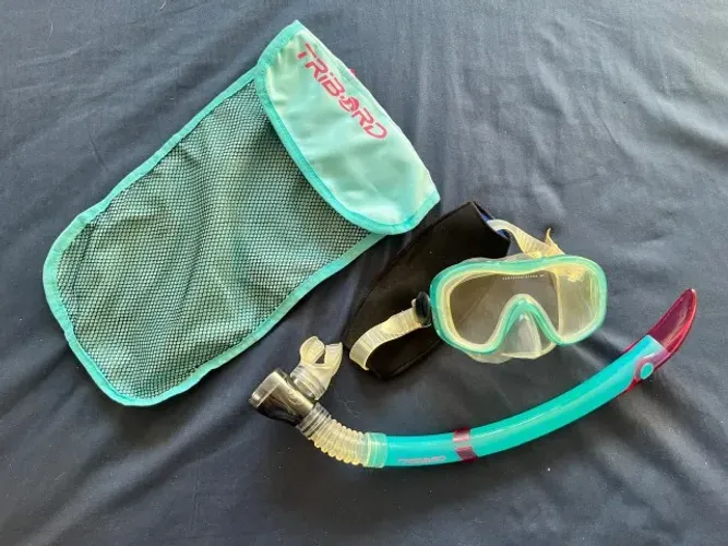 Kit de Mergulho com Máscara e Snorkel com Válvula Turquesa
