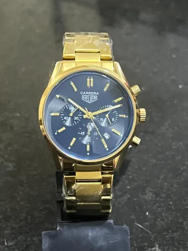 Relógio de Pulso Tag Carrera Dourado em Aço inoxidável