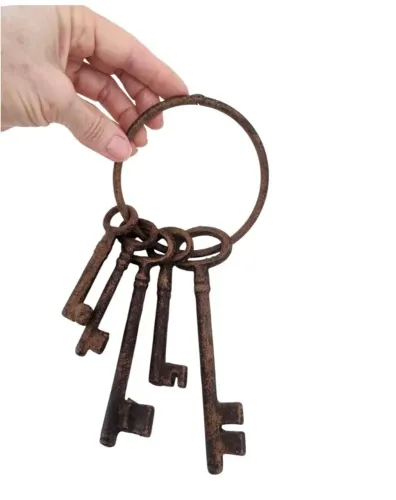 Molho C/ 5 Chaves De Ferro C/argola Vintage Boa Fundição