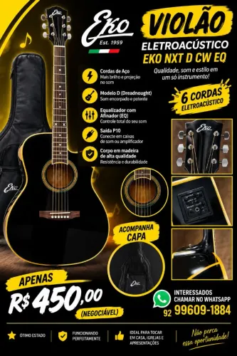 ? VENDE-SE VIOLÃO ELETROACÚSTICO EKO! ?