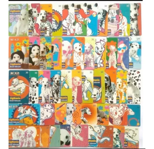 cartão telefônico série 101 dálmatas completa - 50 cartoes