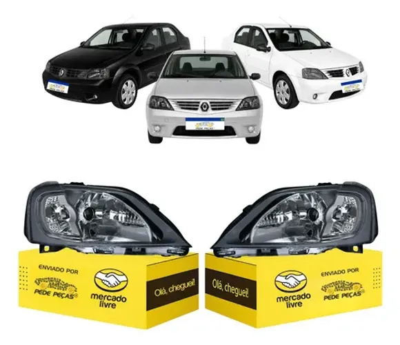 Par Sinaleira Renault Logan 2007 08 09 2010 Máscara Cinza Ambos Lados