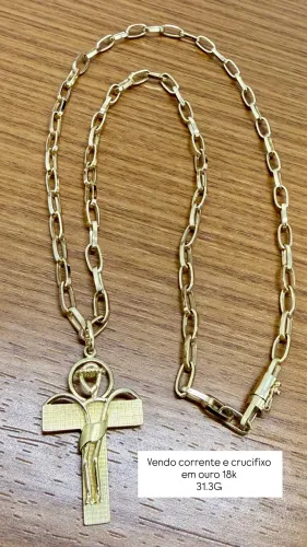 Corrente de ouro + crucifixo 18k