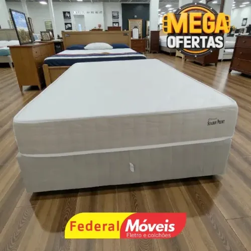 Cama Box Casal 1,38x188cm Base + Colchão c/ Molas ENTRE EM CONTATO 