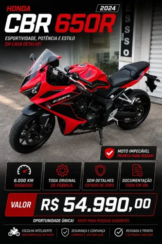 Honda Cbr 650 R mais nova da Olx