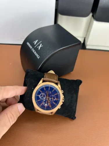 relógio armani exchange ax2626 cronógrafo couro marrom
