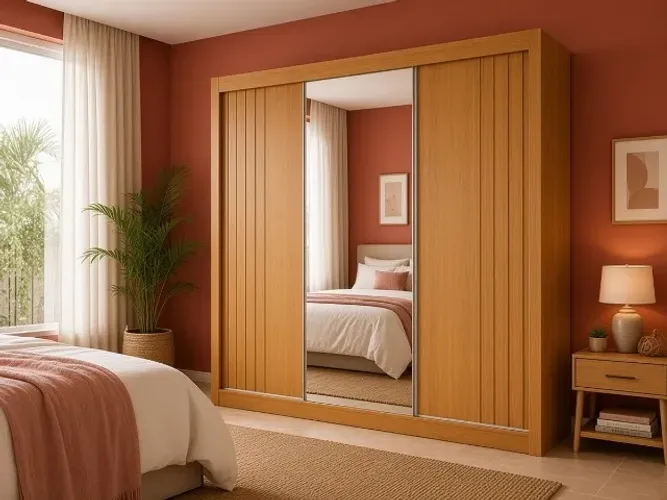 Guarda-Roupa Lady 3 Portas 2,25m Ripado (NOVO A PRONTA ENTREGA)