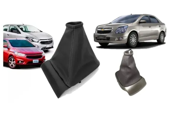 Reposição Coifa Couro Revestimento Câmbio Marcha GM Onix Prisma Cobalt até 2019