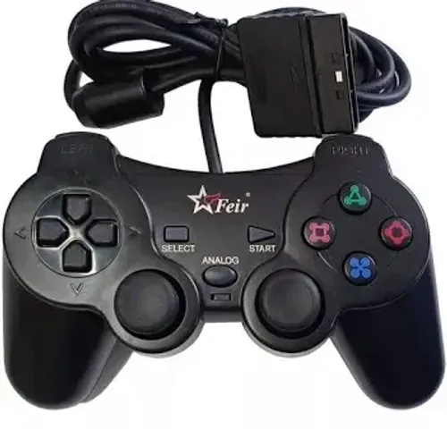 Controle Joystick Com Fio PlayStation 2 PS2 Preto