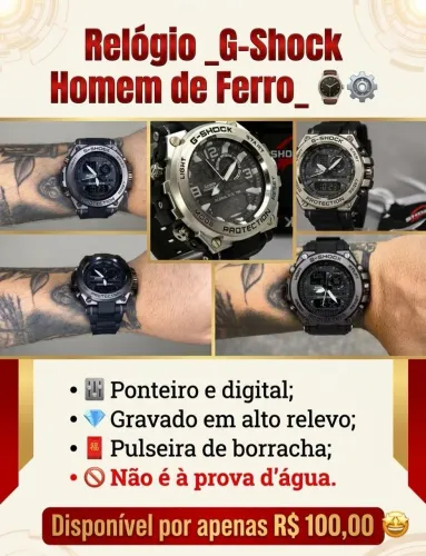 Relógio G shock Homem de Ferro