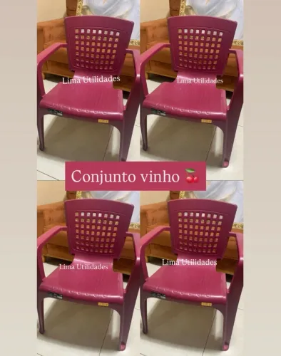 Jogo de cadeira vinho ( Temos outras cores )