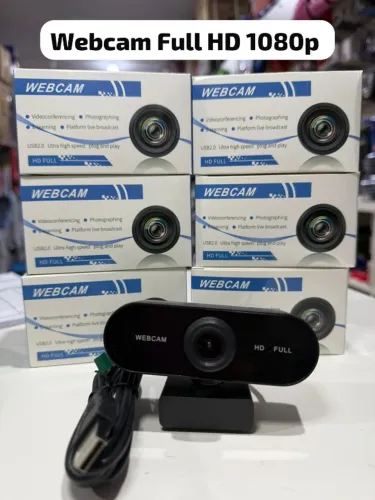 Webcam Full HD 1080p com Microfone - Plug & Play USB (Nova)?