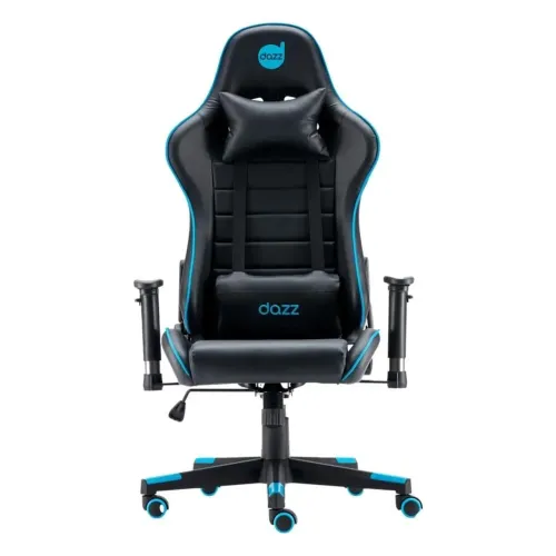 Cadeira Gamer DAZZ PRIME X V2, para Até 140KG, Inclinação 180 Grau, Claase 4, Preto e Azul