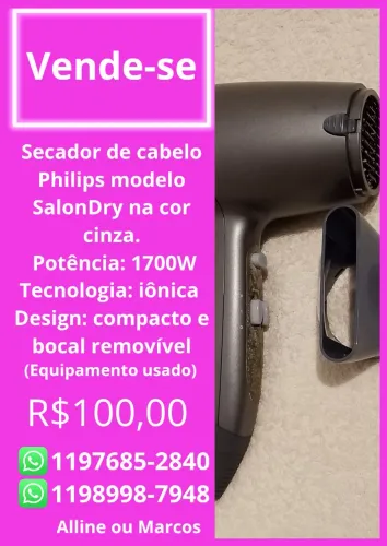 Secador de Cabelo Philips l Salondry l 1700W