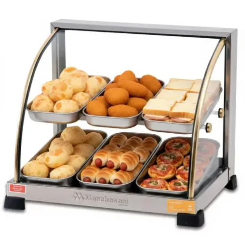 Estufa Para Salgados de 6 Bandejas Vitrine Expositor de Alimentos Bares Lanchonetes Hotéis