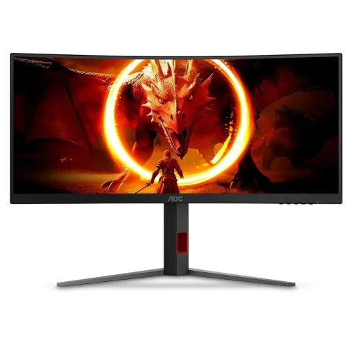 Monitor Gamer Curvo AOC Agon 34" WQHD (Com Trinco na Tela / Para Conserto ou Peças)