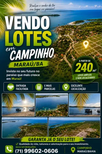 ? Lotes à venda em Campinho - Maraú/BA | A partir de 240 m²