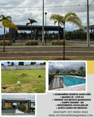TERRENO CONDOMINIO RESERVA SANTA INÊS 250METROS QUADRADADOS