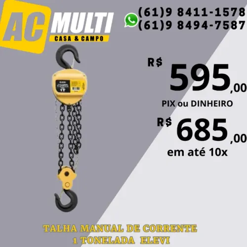 Talha Manual De Corrente 1 TON ELEVI