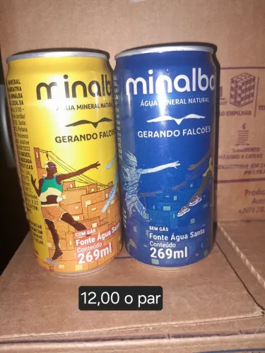 Latas de água de coleção  de latinhas minalba
