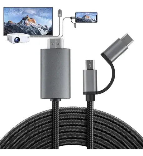 Cabo Adaptador Usb Type-c Hdmi Celular Sem Mhl Espelha 2m LD39