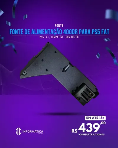 FONTE DE ALIMENTAÇÃO 400DR PARA PS5 FAT