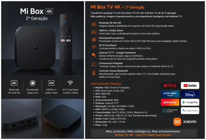 XIAOMI MI BOX TV 4K ? 2ª GERAÇÃO