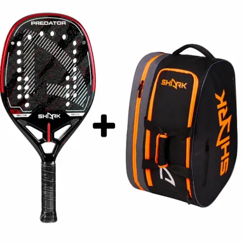 kit (novo) Raquete de Beach Tennis Shark Predator 2026 + Raqueteira