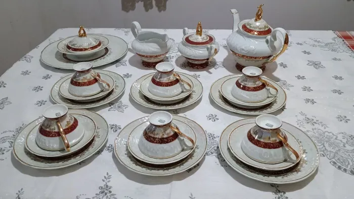Jogo de chá de porcelana