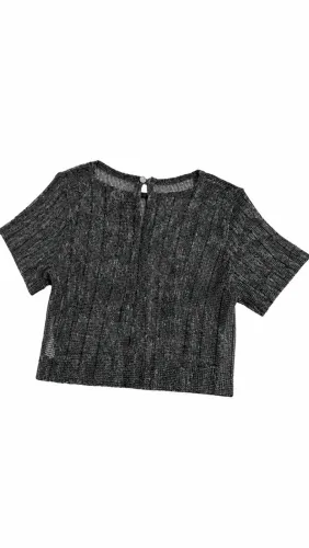 Blusa Le Salis Preta com Brilho - Tamanho 38 | Usada Uma Vez
