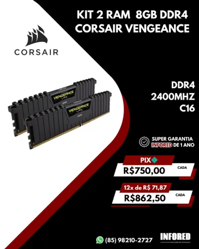 Kit 2 RAM Corsair Vengeance 2400Mhz